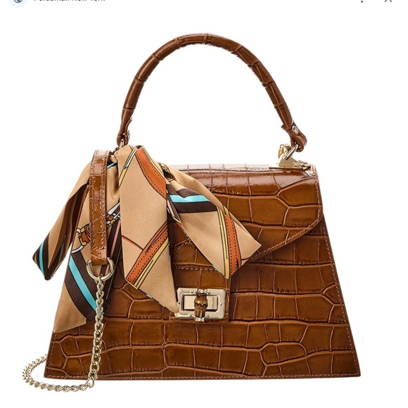 PERSAMAN NEW YORK Marta Embossed Satchel - Picture 1 of 11